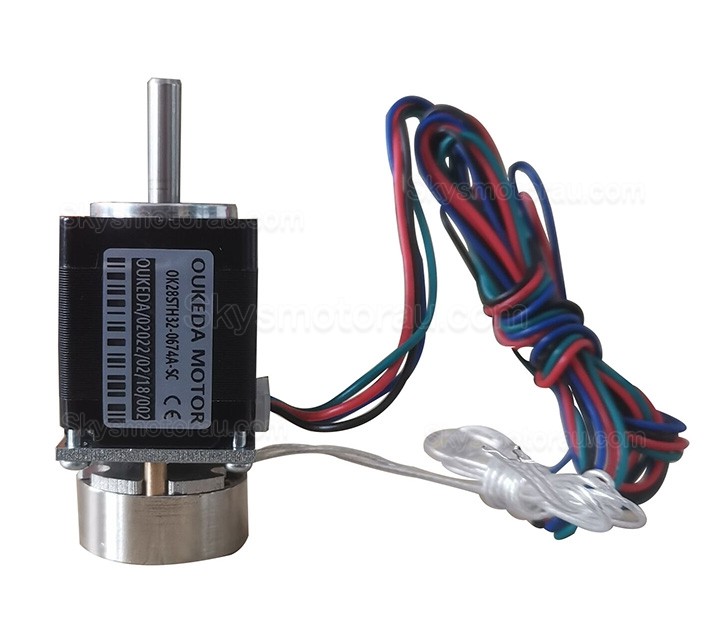 NEMA 11 Bipolar Stepper Motor OK28STH32-0674A-SC 5.88Ncm 0.67A 1.8deg 28×28×32.2mm 4 Wires with Brake